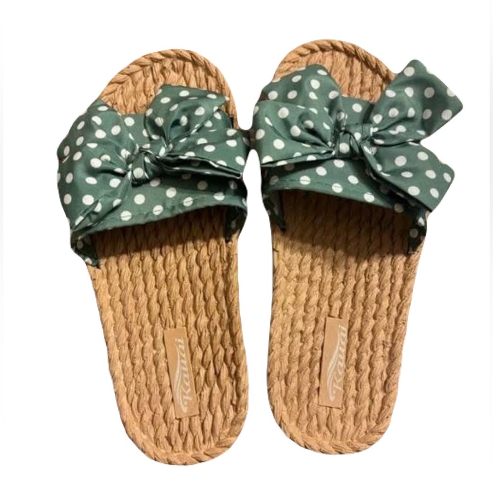 Kauai Green Polka Dot Women's Sandals